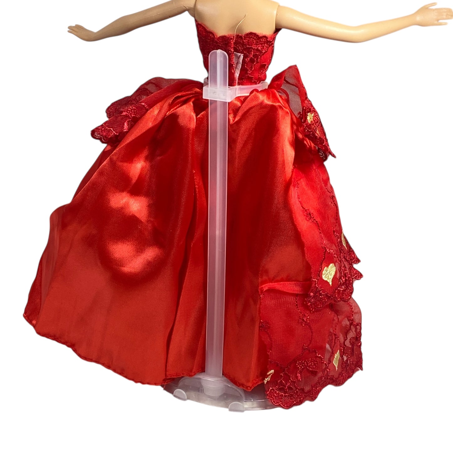 Barbie Red and Gold Hearts Ball Gown
