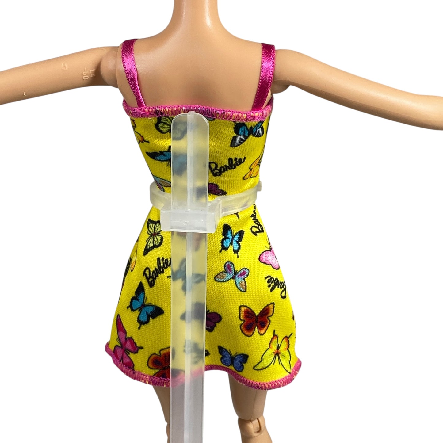 Yellow Butterfly Pattern Barbie Dress