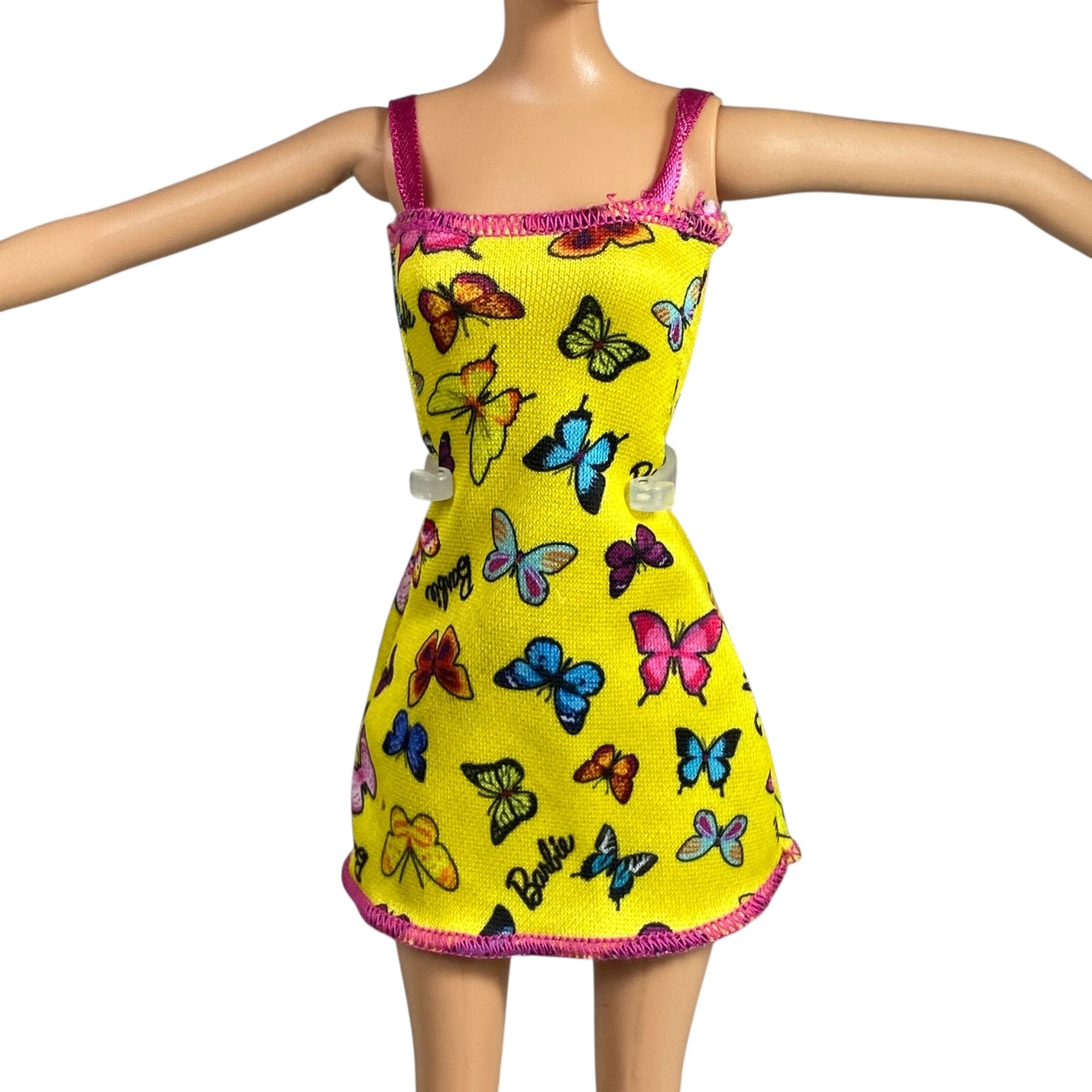 Yellow Butterfly Pattern Barbie Dress