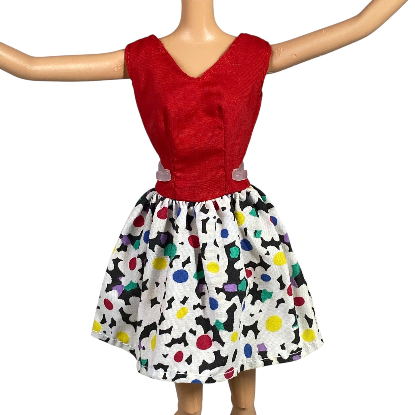 Red & Floral Bottom Barbie Dress