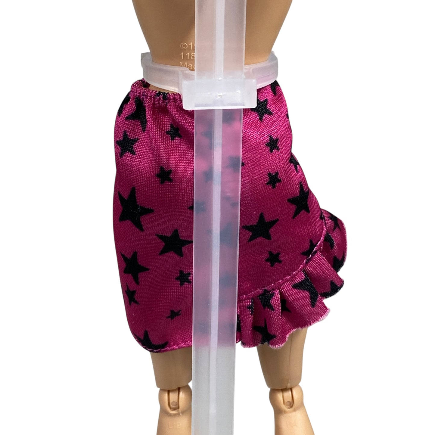 Dark Pink Stars Barbie Skirt