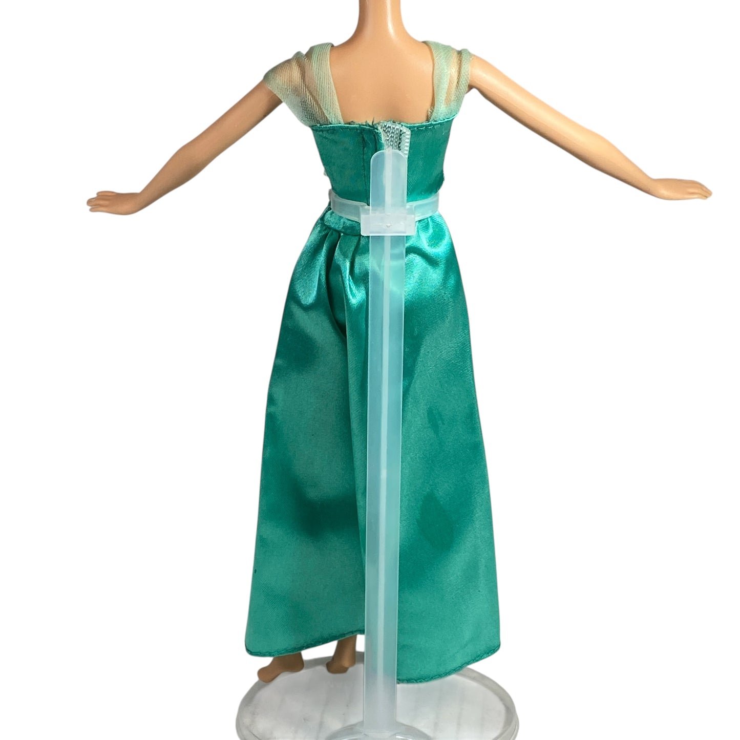 Barbie Green Sparkle Dress w Purple Flower
