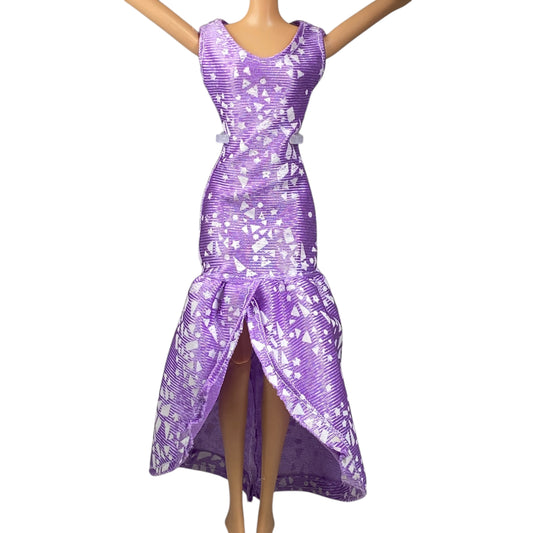 Barbie Purple and White Fishtail Party Dress