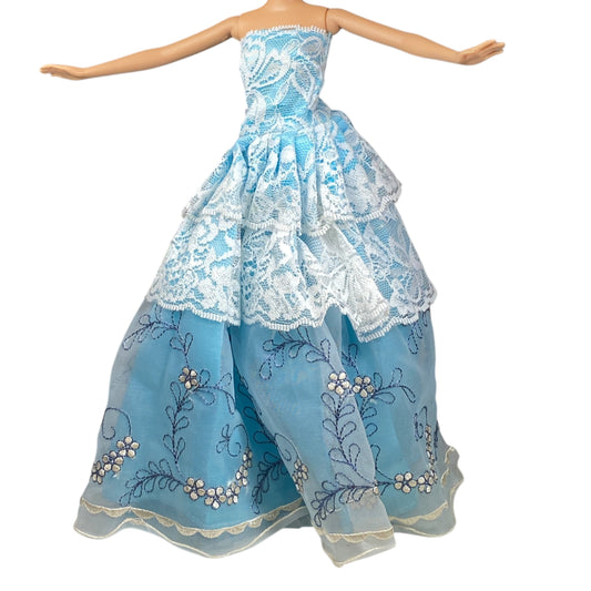 Lace Blue Ball Gown Barbie Dress