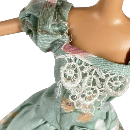 Barbie Light Green Floral Dress