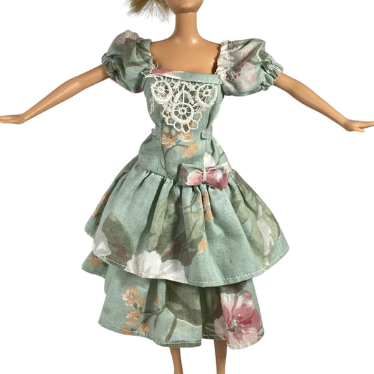 Barbie Light Green Floral Dress