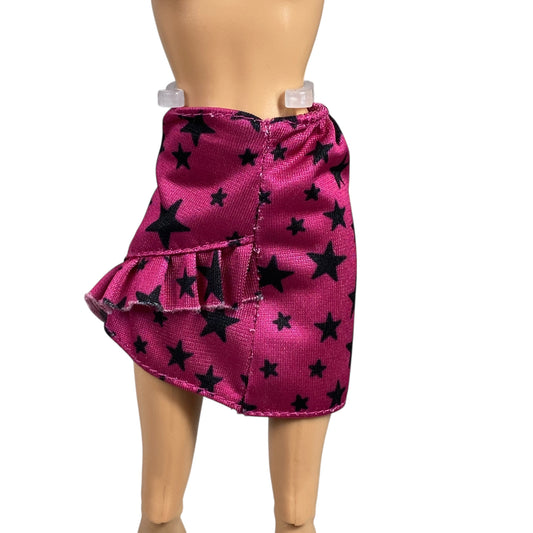 Dark Pink Stars Barbie Skirt