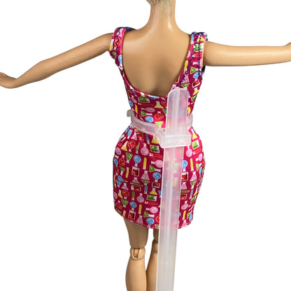 Blue-Top Red-Bottom Barbie Dress