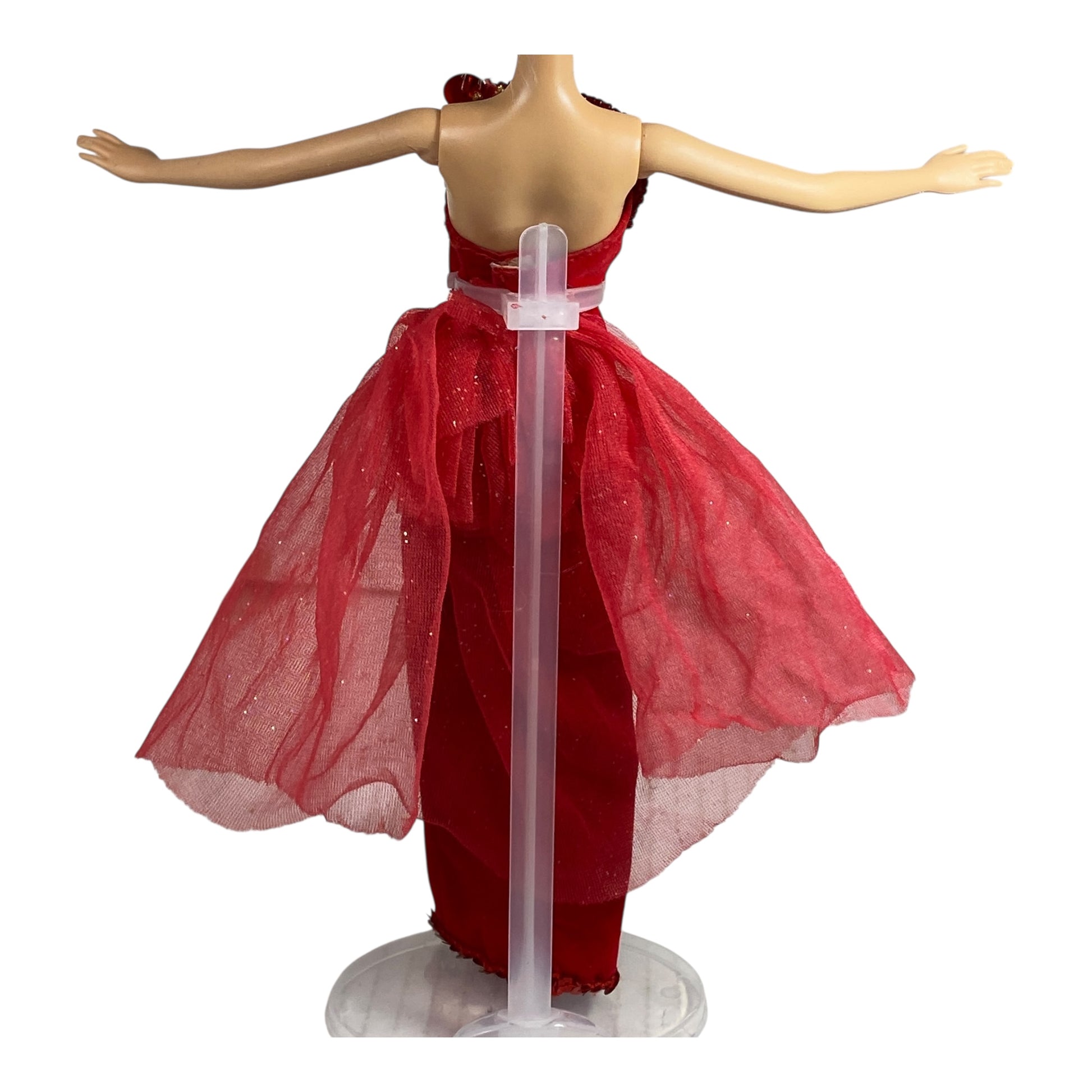 red dress barbie doll wedding velvet gown for Christmas dress for barb The Doll Tailor with face Red tutu dress for barbie