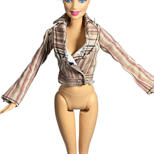 Barbie Plaid Button Suit Jacket